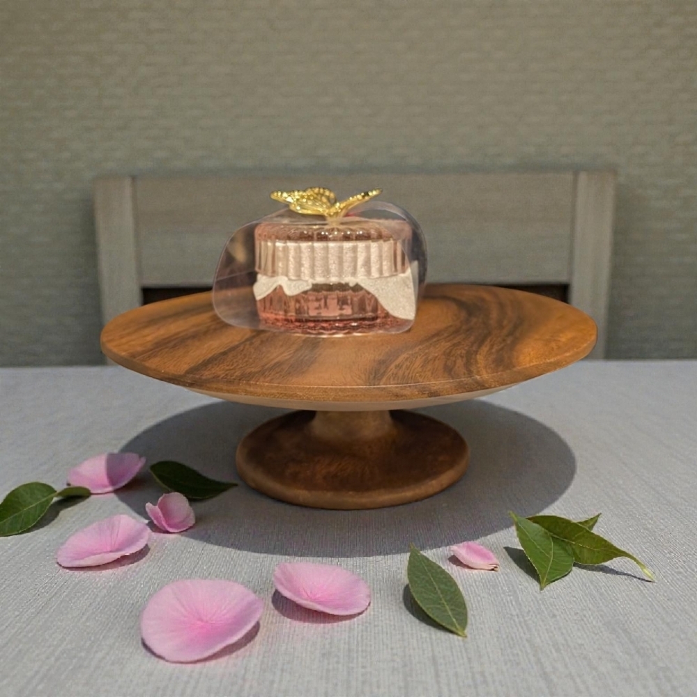 Elegant Brown Wooden Cake Stand